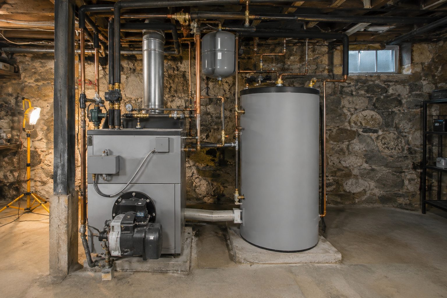 oil boiler basement new england